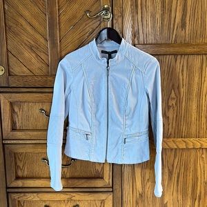 WHBM Moto Jacket Moleskin Size 4 in Sterling color